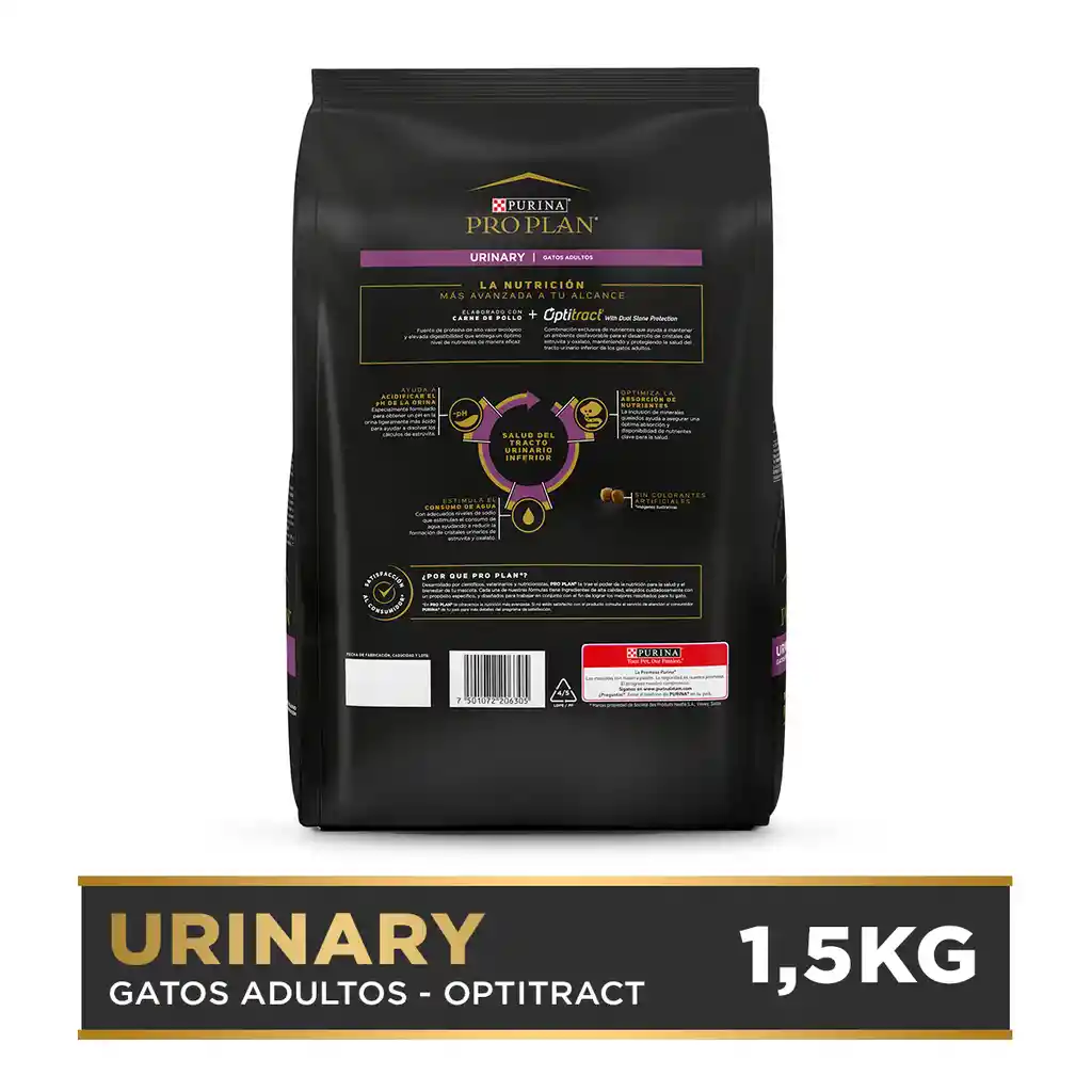 Comida para Gatos Adultos cuidado urinario Purina Pro Plan x 1,5 kg