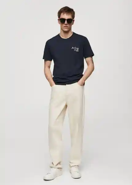 Camiseta Vasen Navy Talla XL Hombre Mango