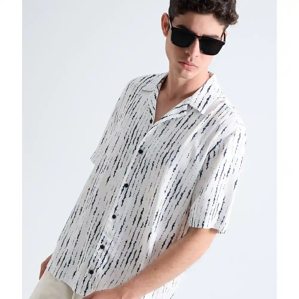 Camisa Resort Estampada Viscosa Hombre Seven Seven