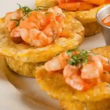 Patacones con Camarones