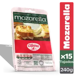 Alpina Queso Mozarella 15 Tajadas 240 g