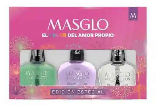 Masglo Kit Esmalte Color Soltera + Base + Brillo