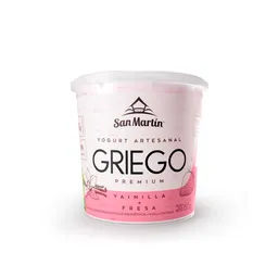 San Martin Yogurt Griego Artesanal Sabor a Vainilla y Fresa