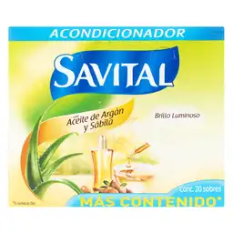 Savital Acondicionador Brillo Luminoso Con Aceite de Argán 22 mL