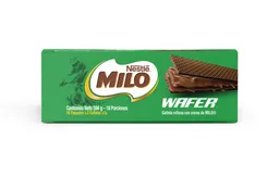 Galleta wafer de chocolate, rellena de crema de MILO 33 gr por 18 unidades