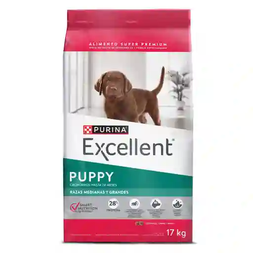 Comida para perros EXCELLENT PUPPY Razas Medianas y Grandes x 17 kg