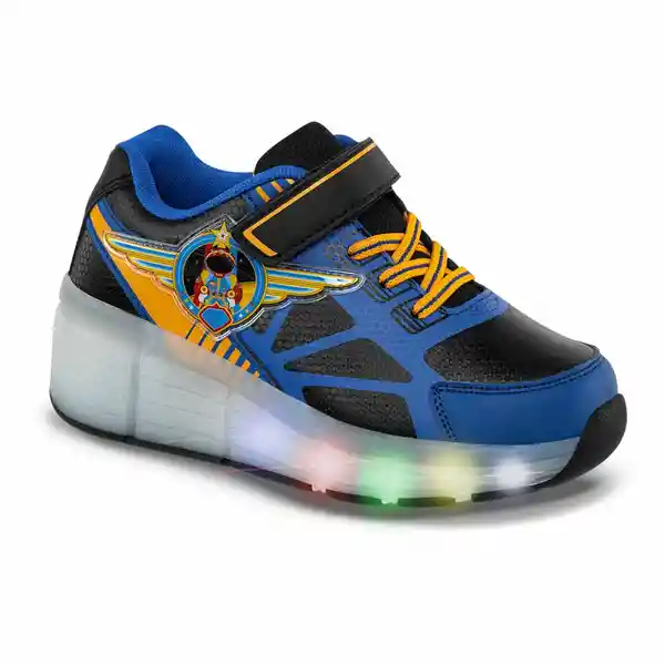 Los Gomosos Tenis Patines Con Luces Dung Niño Azul Talla 31