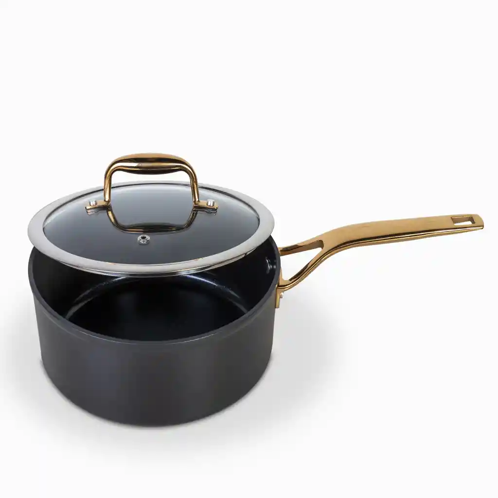 Olla Con Mango Largo Negro y Copper 20 cm Ambiente Gourmet