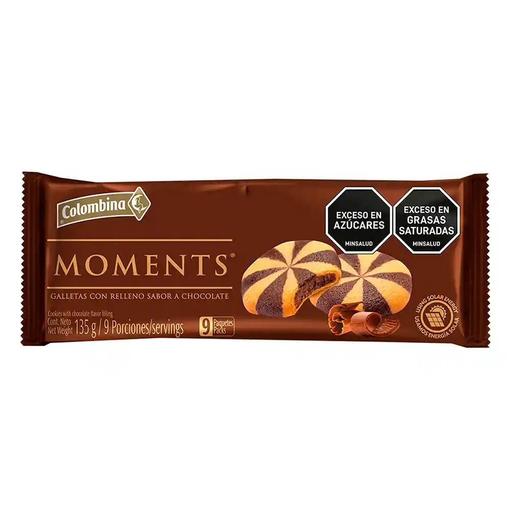 Moments Galletas con Relleno Sabor a Chocolate