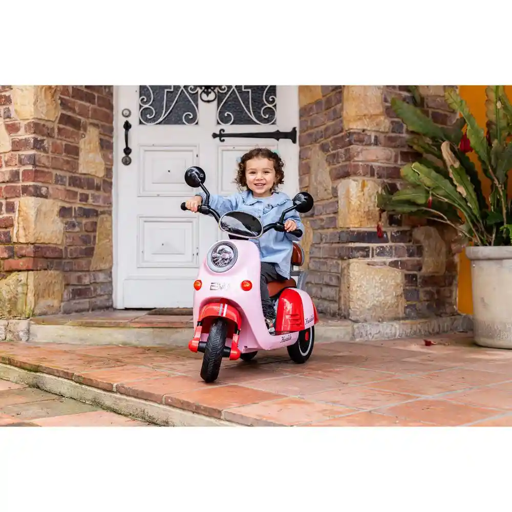 Moto Montable Electrica Para Niños Vespa Martina Rosa 6v Prinsel