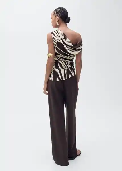 Blusa Zebri Crudo Talla L Mujer Mango