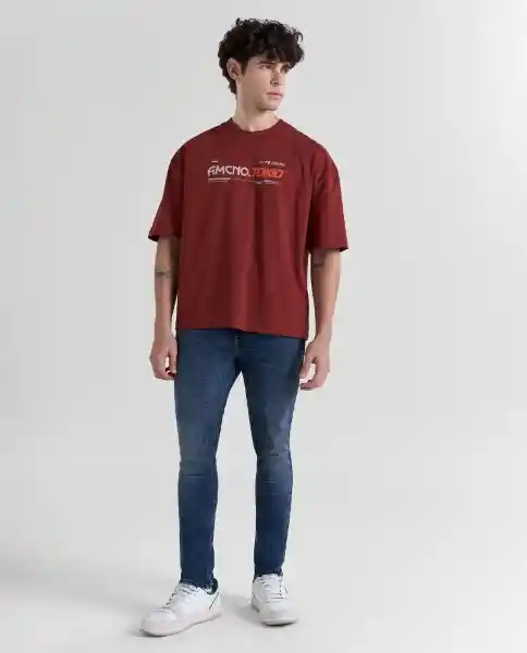 Camiseta Hombre Rojo Talla M 849G034_ROJ181325 Americanino