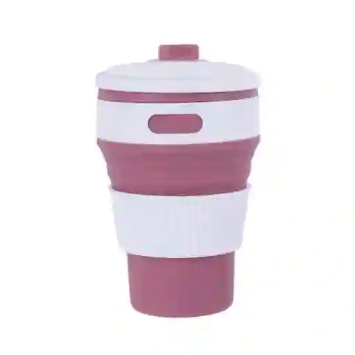 Vaso Plástico Plegable de Silicona de Rosa 350 mL Serie Miniso