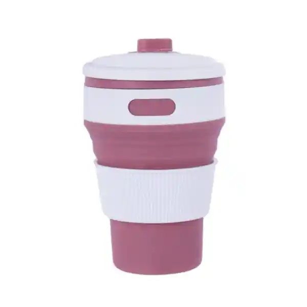 Vaso Plástico Plegable de Silicona de Rosa 350 mL Serie Miniso