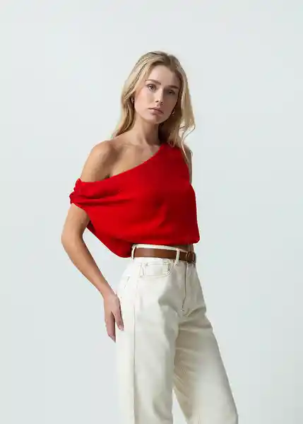 Camisa Sais Mujer Rojo Adrenalina Medio Talla M 412G350 Naf Naf