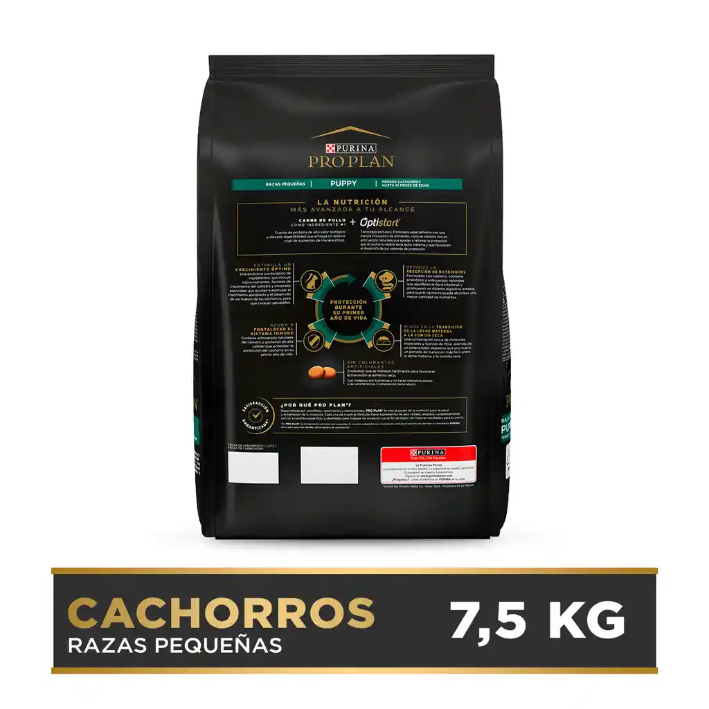 Comida para Perros cachorros razas pequeñas Purina Pro Plan x 7,5 kg