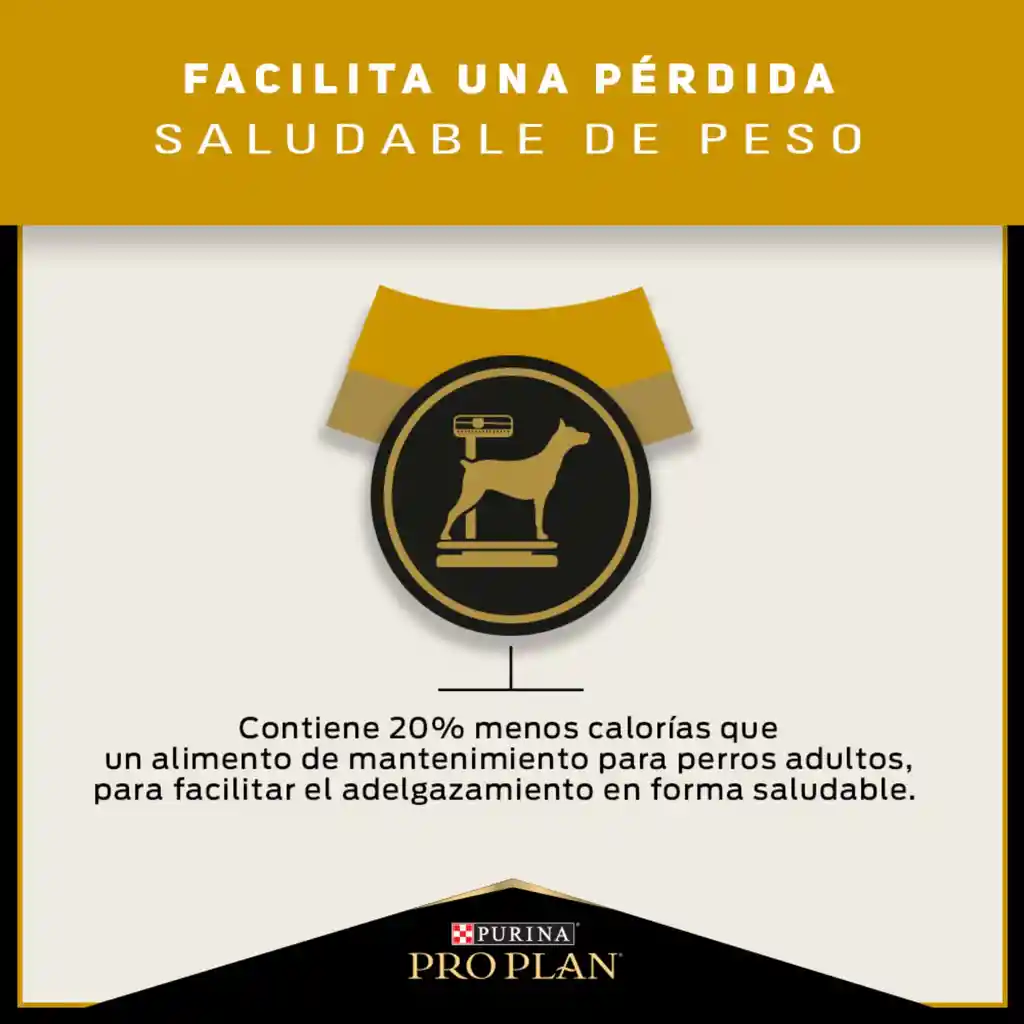 Comida para perros adultos calorias reducidas razas medianas y grandes Purina Pro Plan x 3 kg