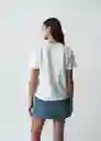 Camiseta Mujer Crudo Puro Claro Talla L 402G058 Naf Naf