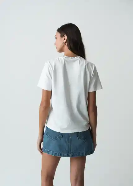 Camiseta Mujer Crudo Puro Claro Talla L 402G058 Naf Naf