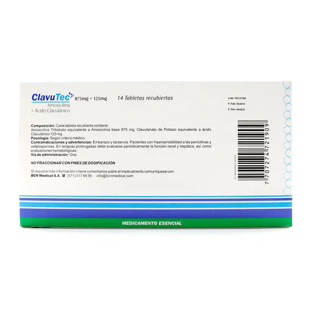 Clavutec Amoxicilina (875 mg / 125 mg)