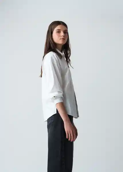 Camisa Enzo Mujer Crudo Puro Claro Talla L 513G385 Naf Naf