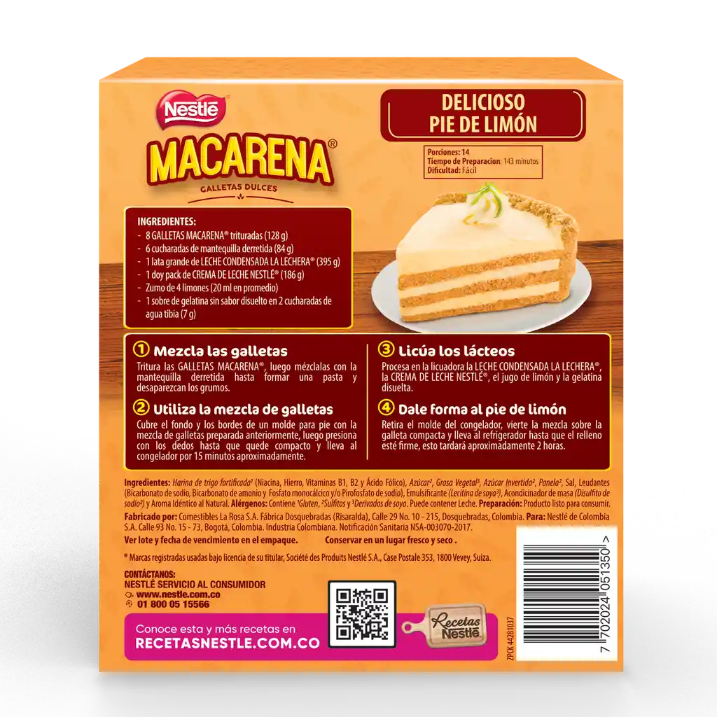 Galletas dulces MACARENA tipo Graham x 440g