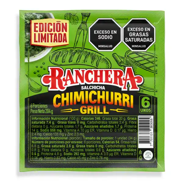Ranchera Salchicha Chimichurri Grill 204 g
