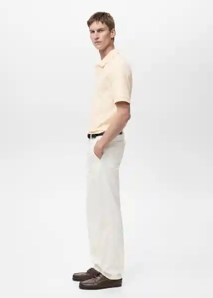 Camiseta Polo Rea Vainilla Talla L Hombre Mango