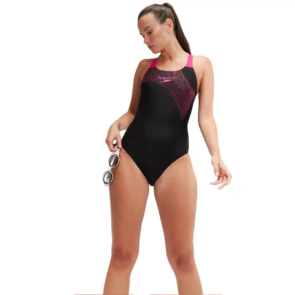 Vestido de Baño Medley Logo Medalist Mujer Negro-36