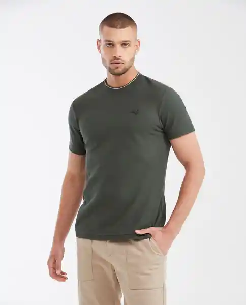 Camiseta Textured Verde Selvoso Ultraoscuro Talla XL Chevignon