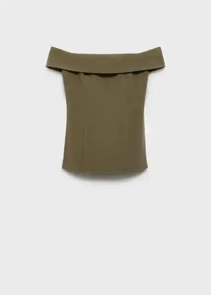 Top Box Khaki Talla M Mujer Mango