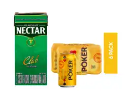 Combo Aguardiente Nectar + Poker 6 Und