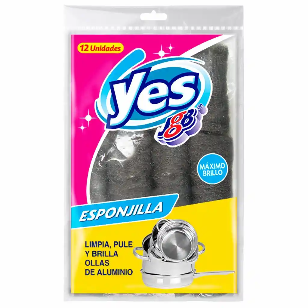 Yes Esponjilla Máximo Brillo x 12 Unidades.