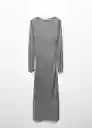 Vestido Bacilo Gris Talla M Mujer Mango