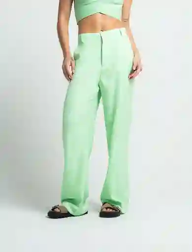 Pantalón Mujer Verde Jubiloso Medio Funk Talla 12 431F317 Naf Naf