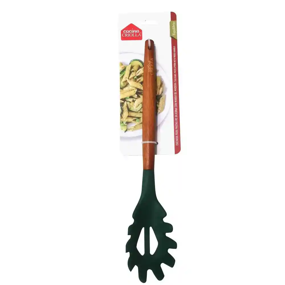 Cuchara Pasta Silicona Mango Madera Melvic 443000135