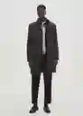 Abrigo Funnel Gris Medio Vigoré Talla XS Hombre Mango