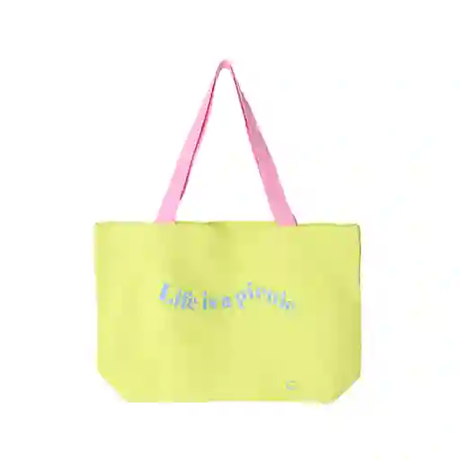 Bolsa de Compras Life is a Picnic Amarillo Miniso