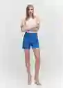 Short Malu5-h Azul Talla 36 Mujer Mango