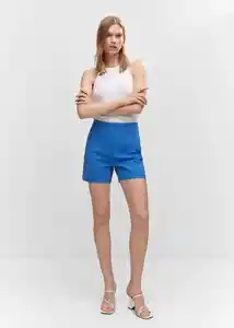 Short Malu5-h Azul Talla 36 Mujer Mango