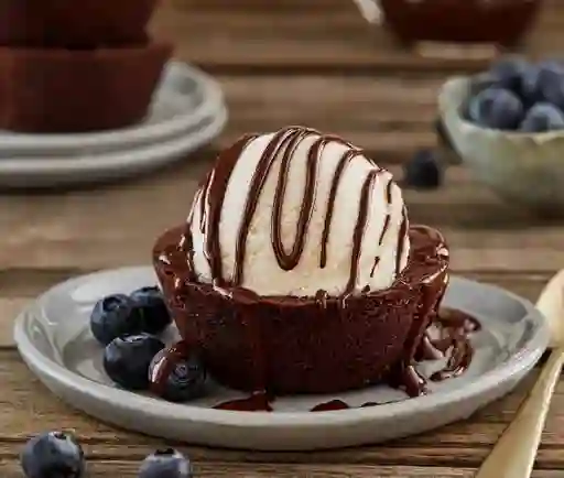 Postre Brownie con Helado