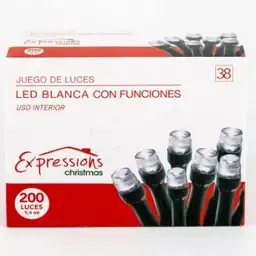 Set de 200 Luces de Navidad Led Blanco Con Funciones. Sku 206530