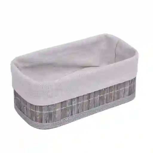 Canasto Tela Bambu Gris S