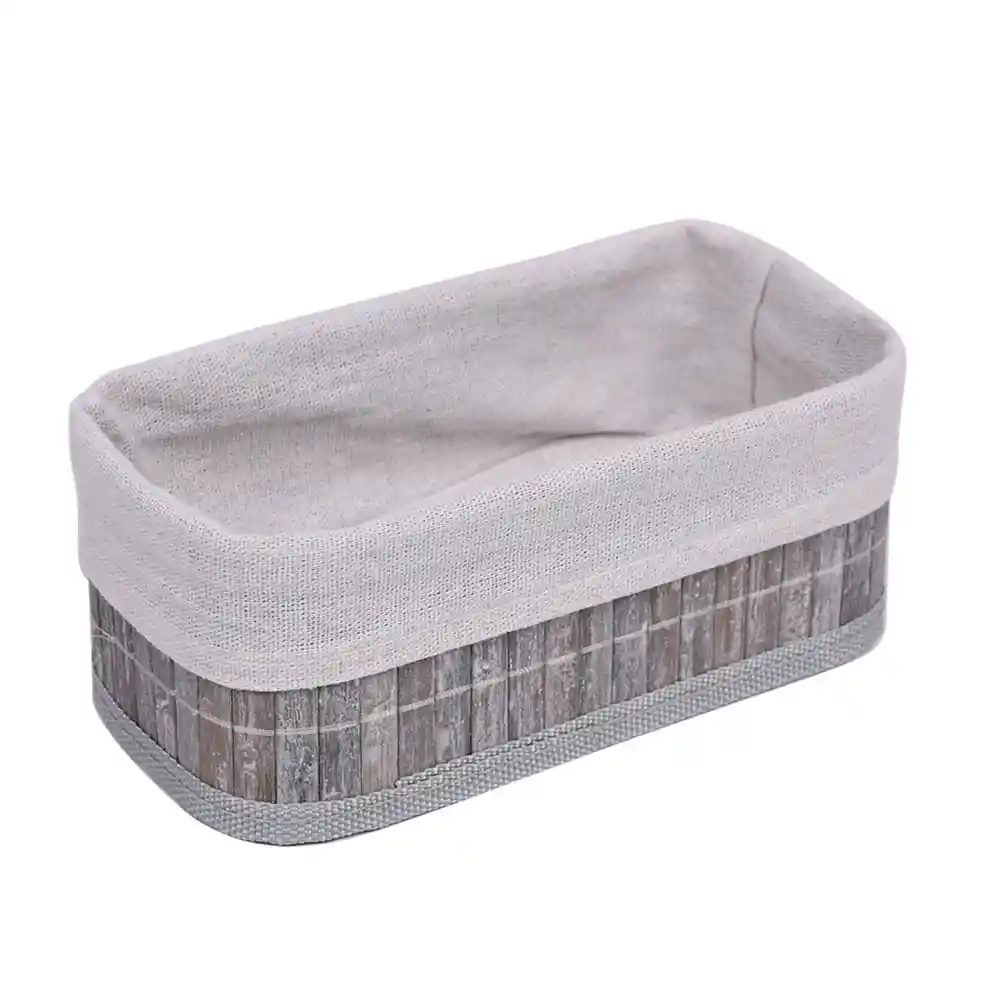 Canasto Tela Bambu Gris S