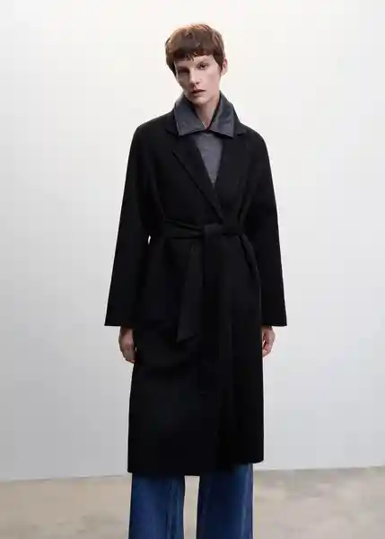 Abrigo Batin Negro Talla M Mujer Mango