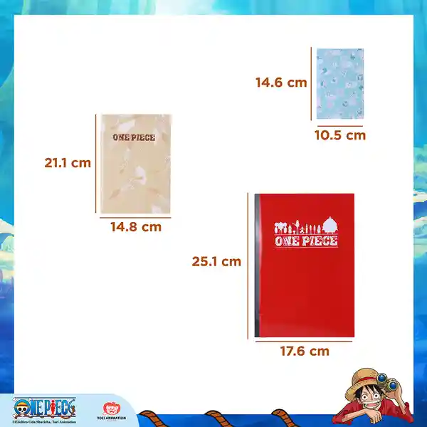 Set de Libretas Encuadernadas Con Costura Serie One Piece Miniso