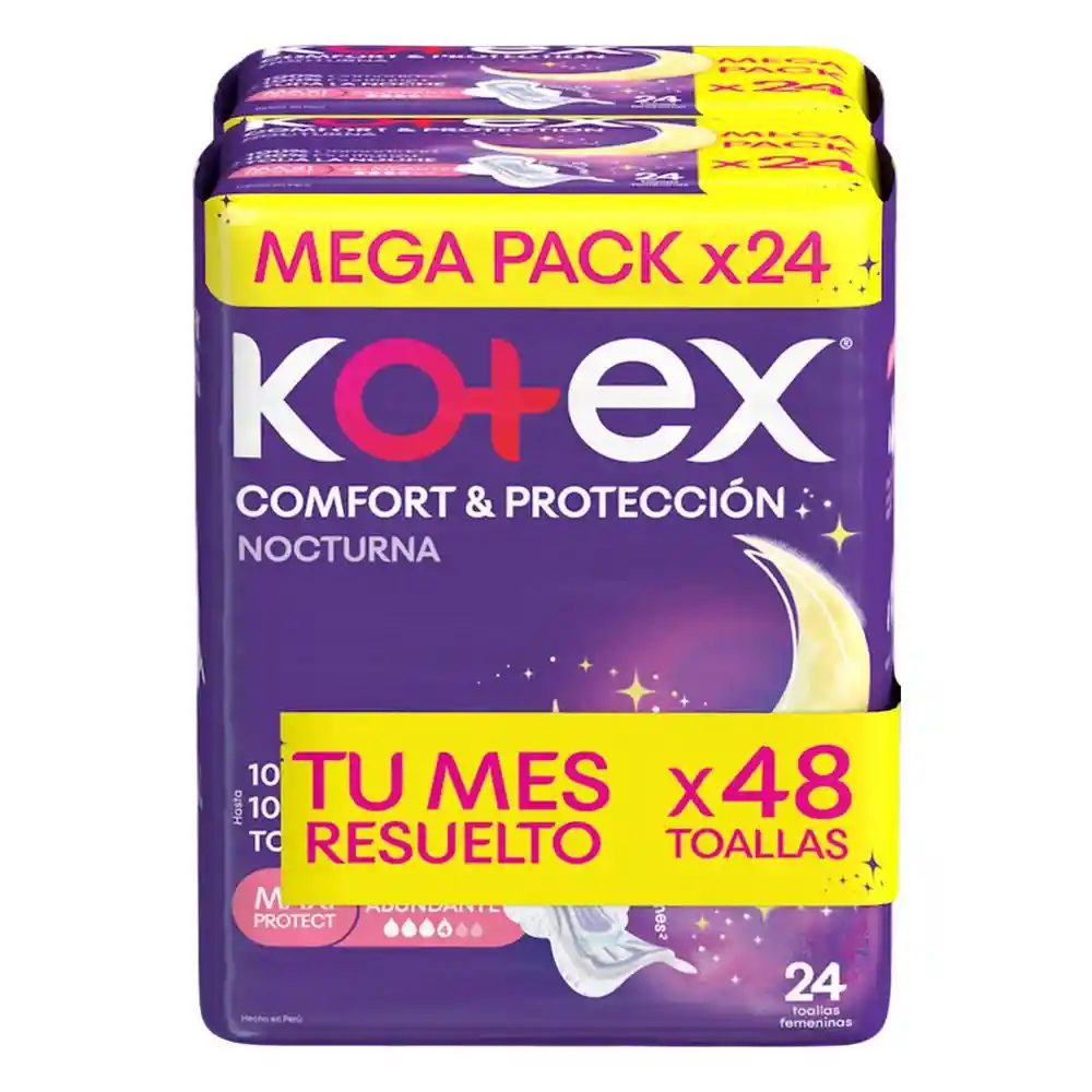 Precio Especial Toallas Kotex Comfort & Protección (48 Und)
