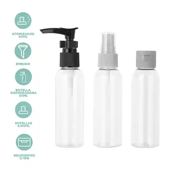 Juego de Viaje Serie Silvery Gray Miniso