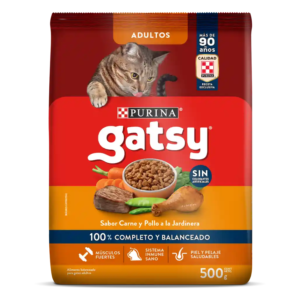 Comida para Gatos Purina Gatsy pollo y carne 500gr