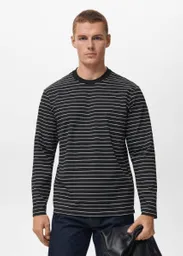Camiseta Marinier Negro Talla M Hombre Mango